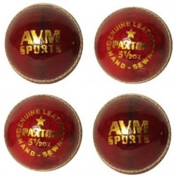 AVM Paxton Red Cricket Ball (Pack of 4)
